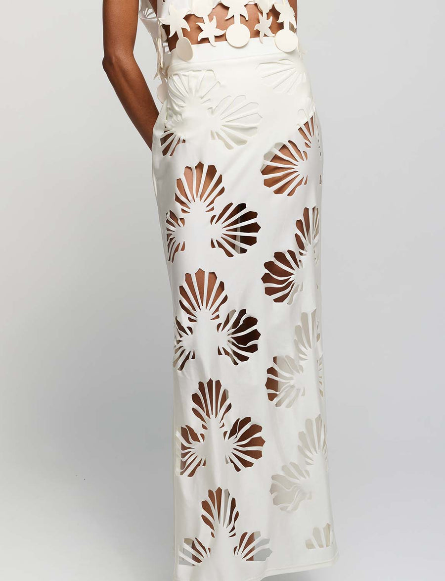 Falda Maxi Shell white