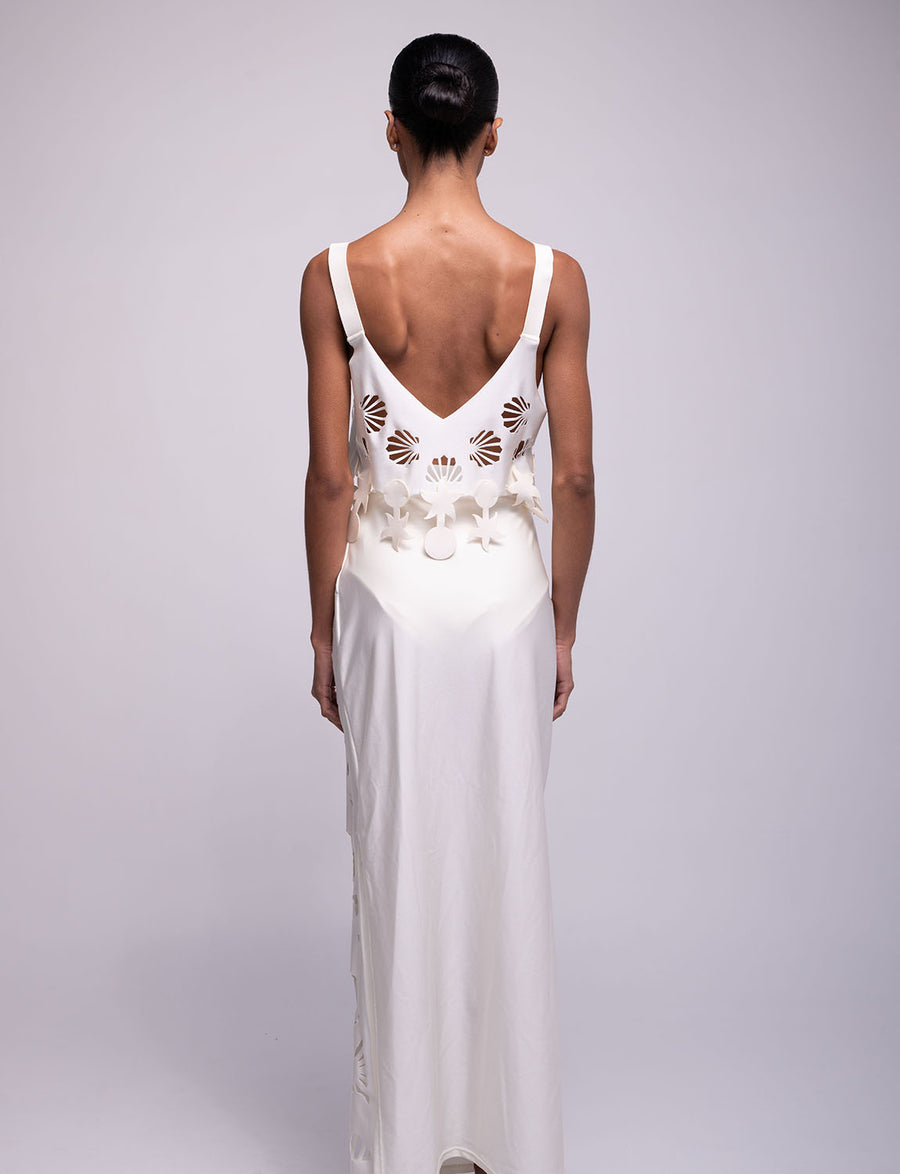 Falda Maxi Shell white